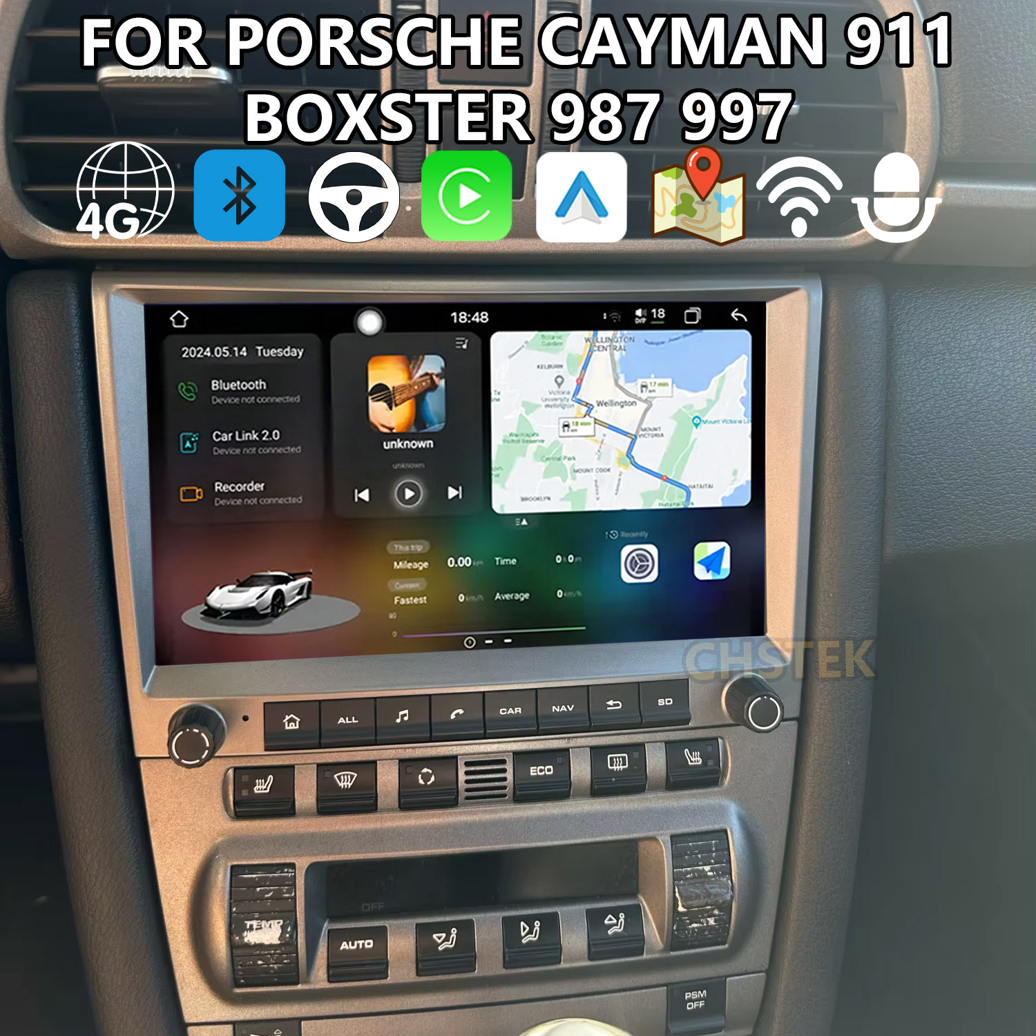 Model Kit Porsche 911 - Navegação Carplay CHSTEK para Porsche 911