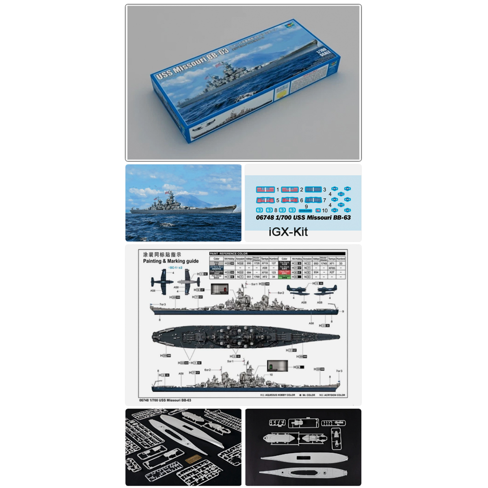 Model Kit Uss Missouri - Trumpeter 06748 Escala 1/700 USS BB-63