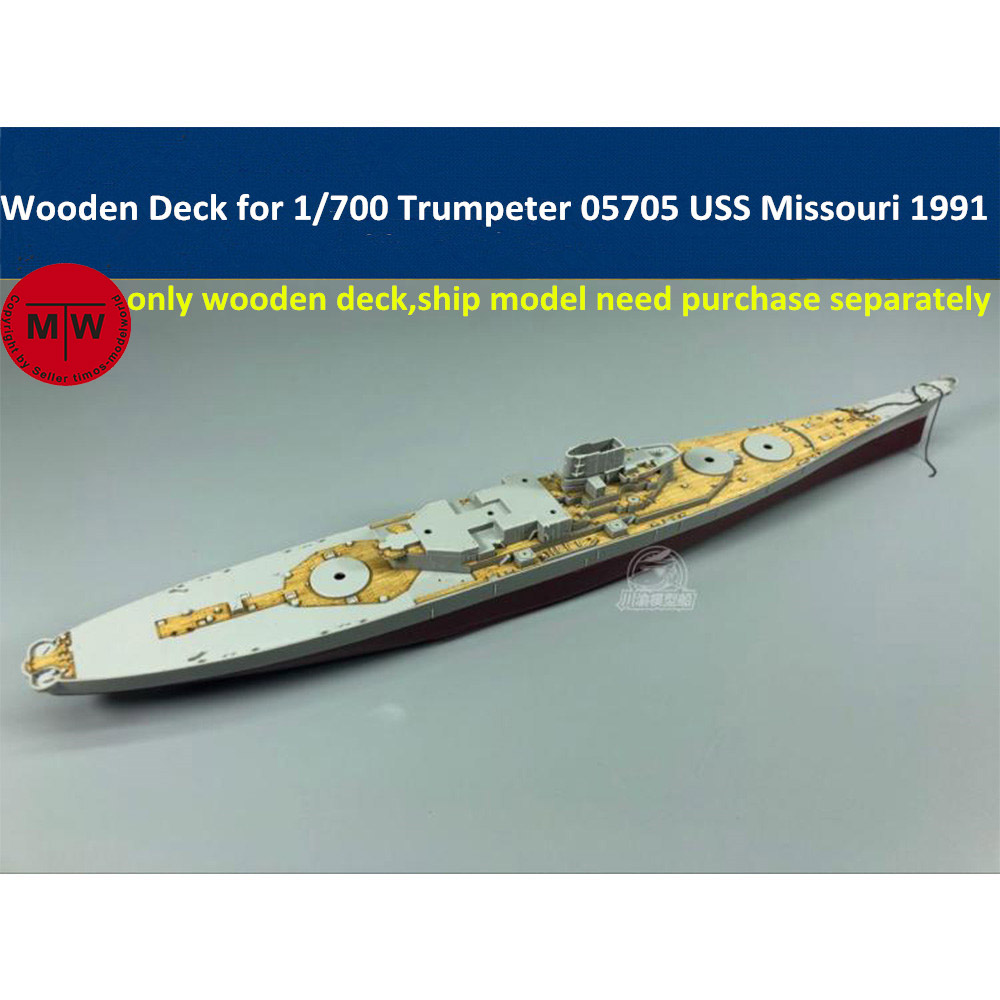 Model Kit Uss Missouri - Deck de madeira em escala 1/700